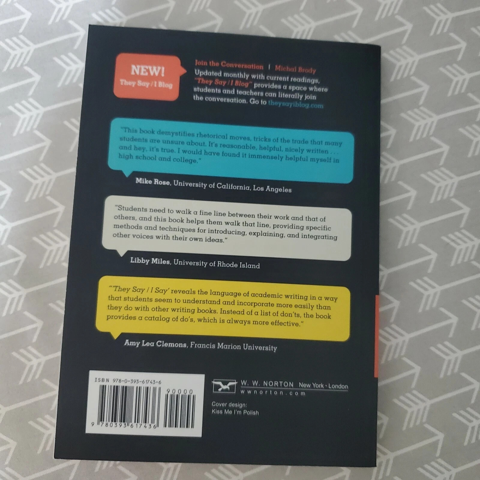They Say I Say 3rd Edition 2016 MLA Update Graff Birkenstein Paperback New