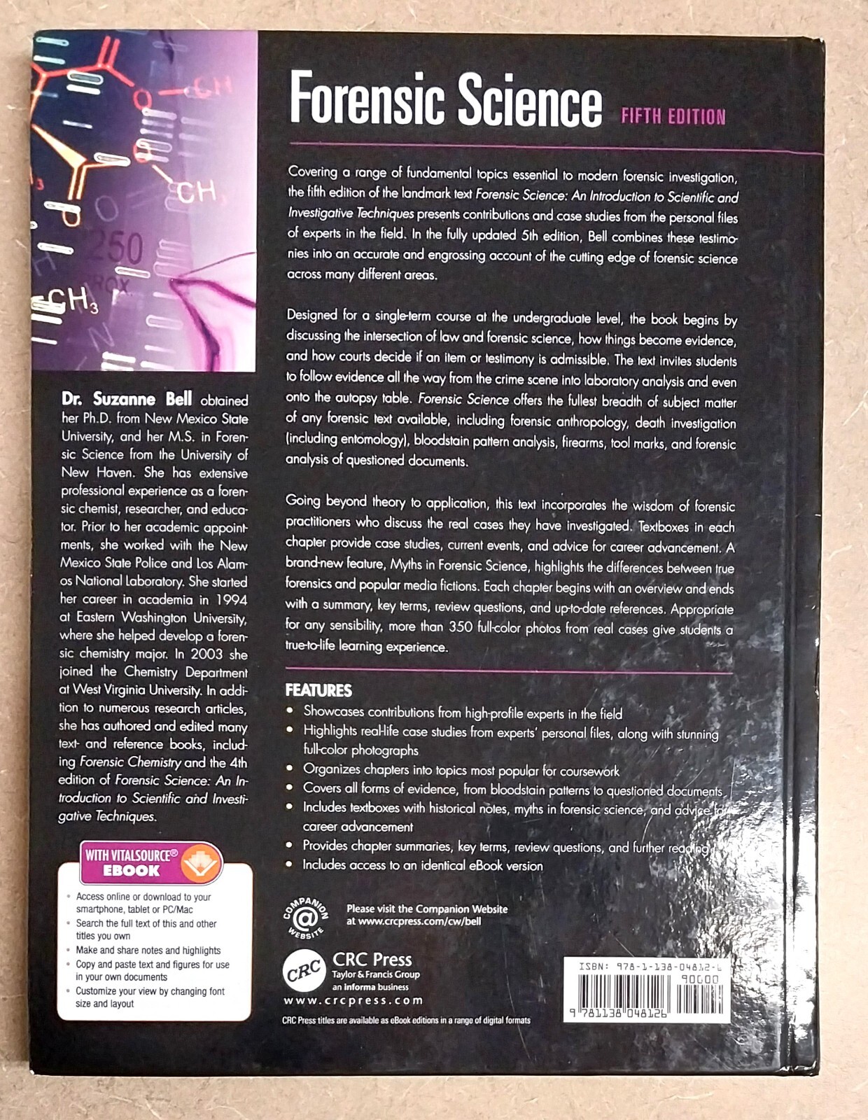 Forensic Science : An Introduction, 5th ed. Hardcover, Suzanne Bell, CRC 2019