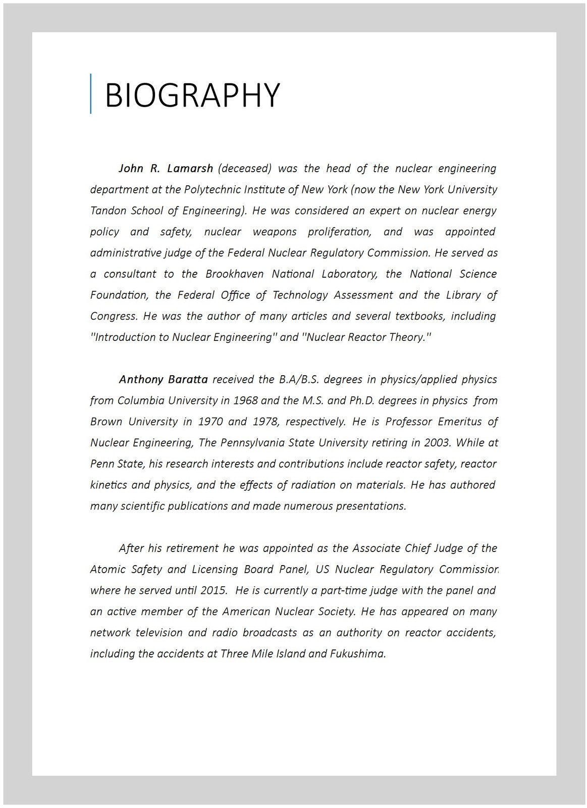Introduction to Nuclear Engineering, Hardcover by Lamarsh, John R.; Baratta, …
