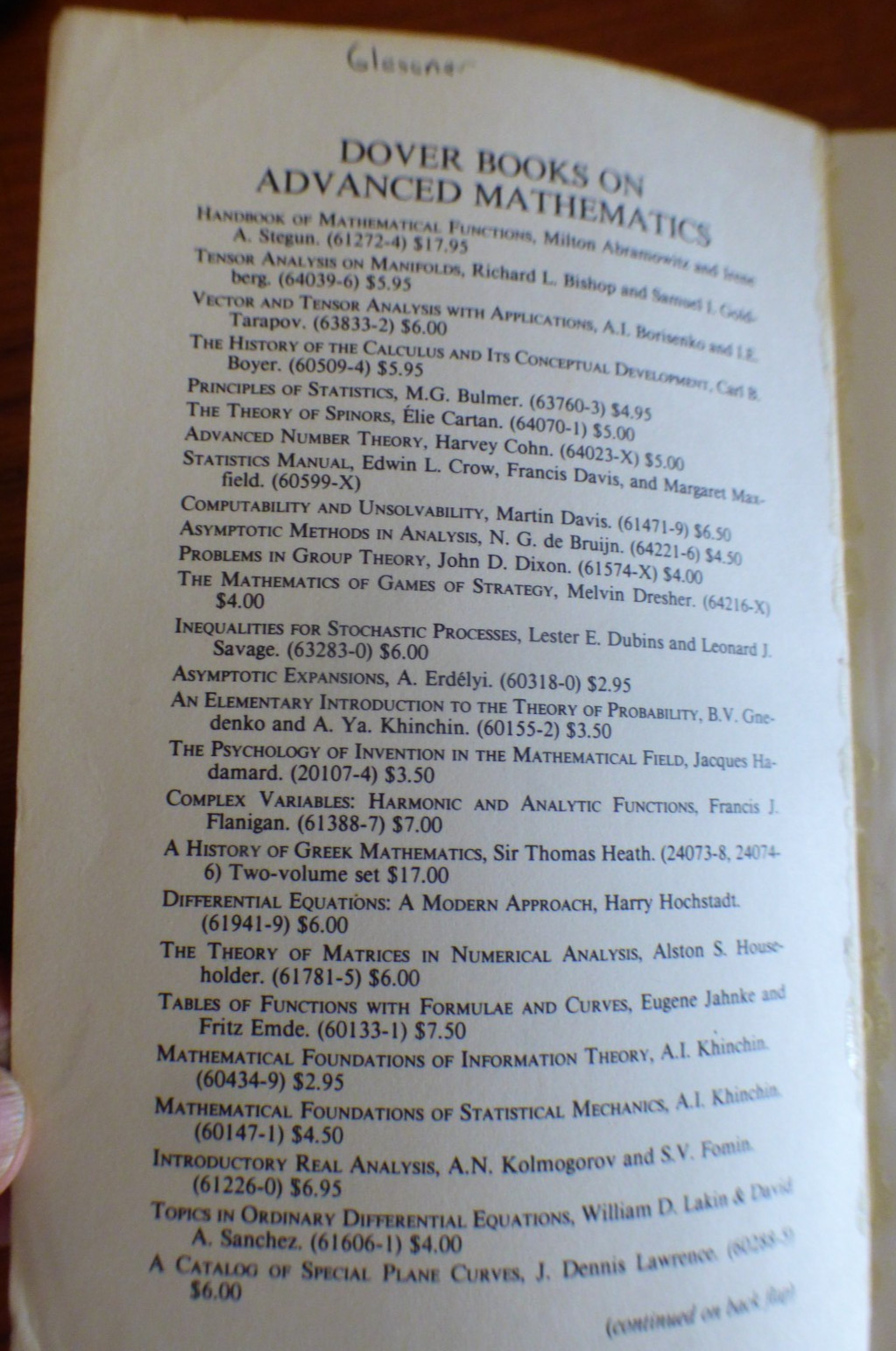 John Mandel – “The statistical analysis of experimental data”; Dover 1984,