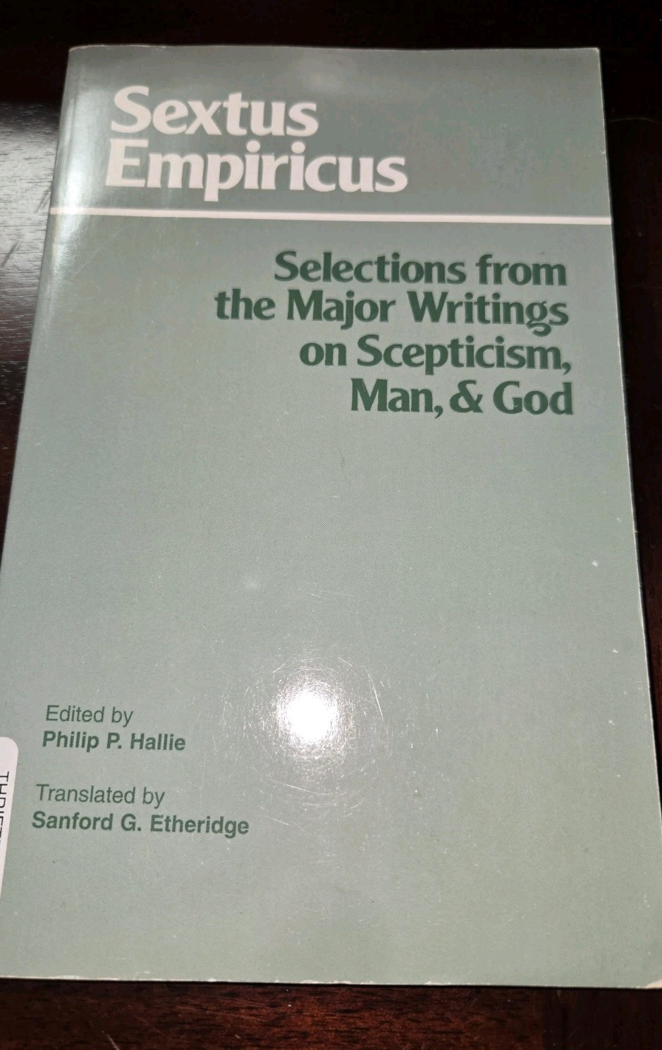 Hackett Classics Ser.: Sextus Empiricus: Selections from the Major Writings…