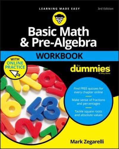 Basic Math and Pre-Algebra Workbook For Dummies – Paperback – VERY GOOD