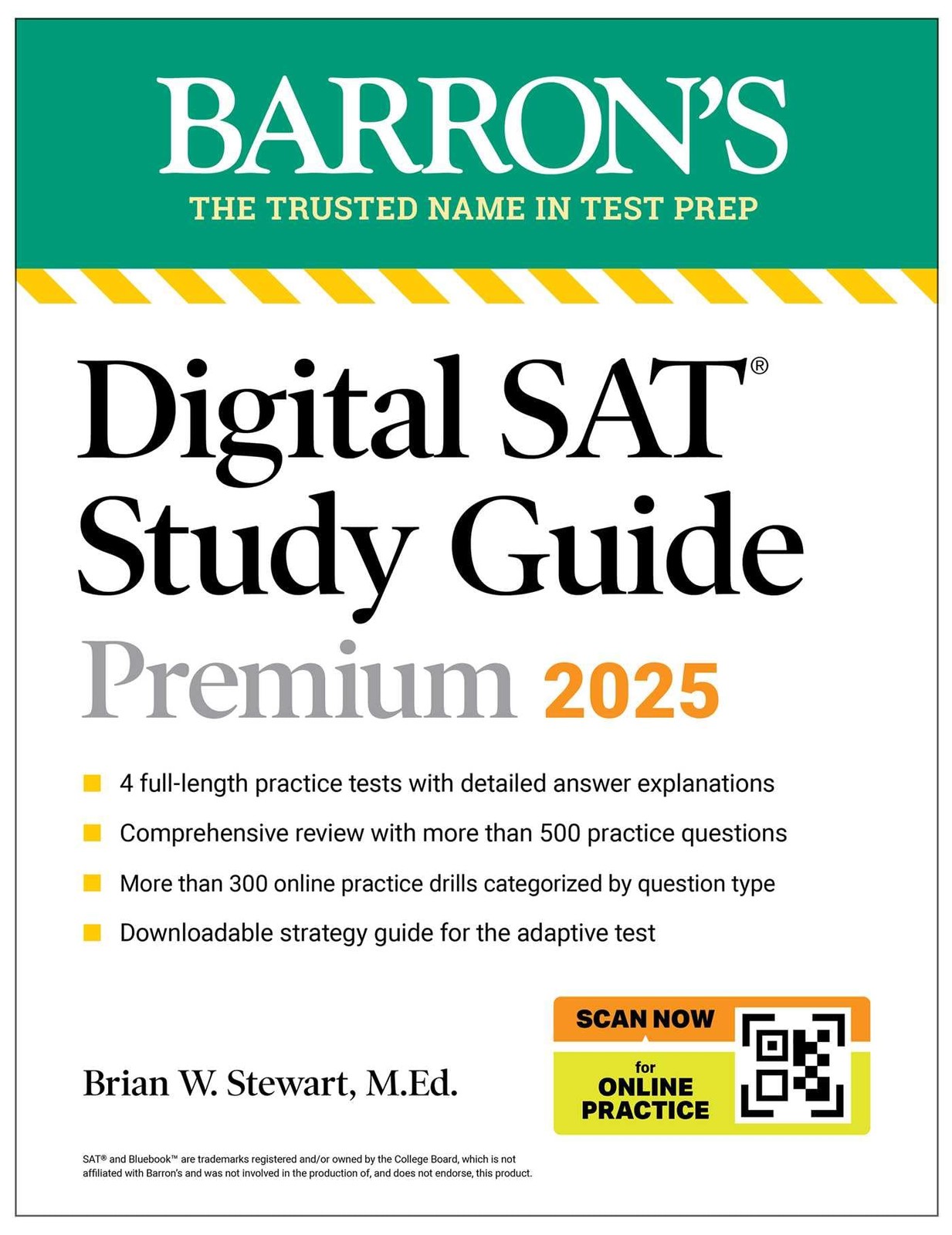 Digital SAT Study Guide Premium, 2025: 4 Practice Tests + Comprehensive Revi…