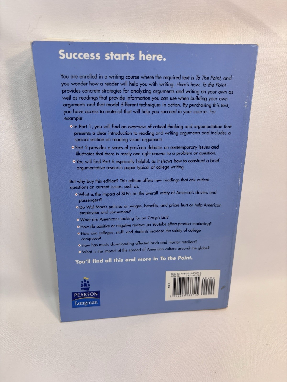 Pearson Longman To the Point 2nd Ed Muller & Wiener (2008, Paperback)