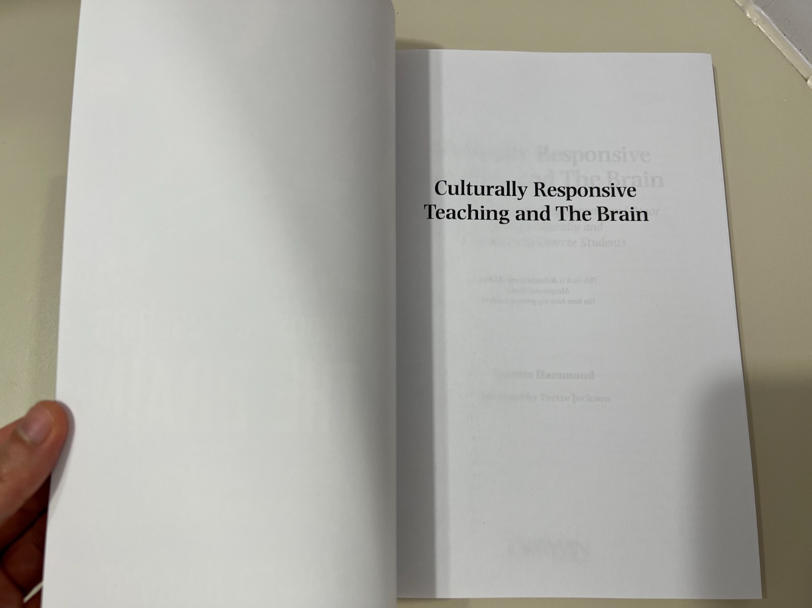 Culturally Responsive Teaching & the Brain, Zaretta Hammond, 2015