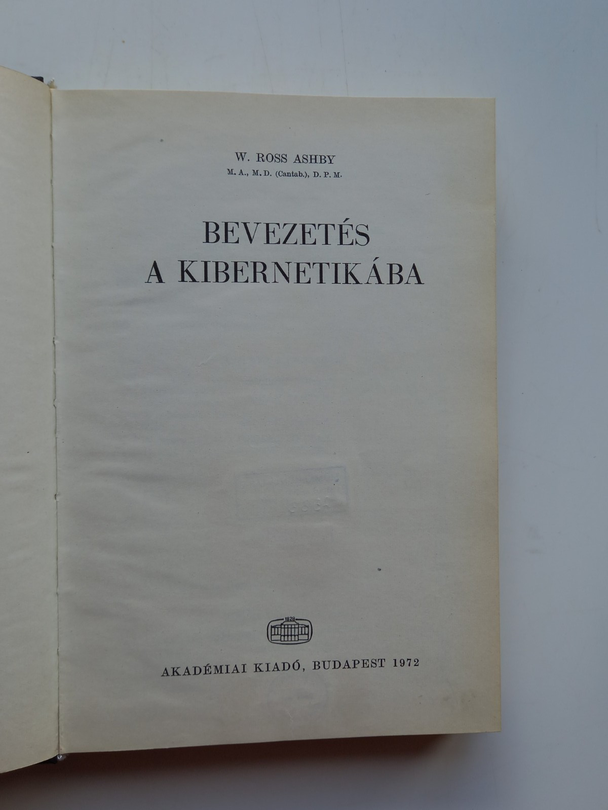 Cybernetics A Kibernetika W Ross Ashby 1972 Hardback Dust Jacket Hungary