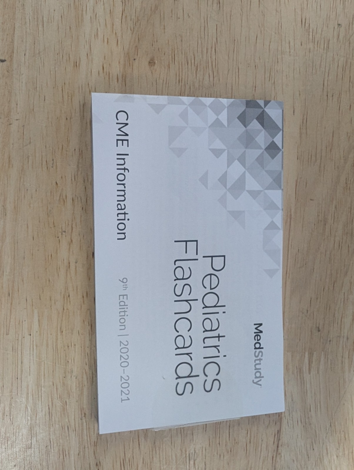 MedStudy Pediatrics Flash Cards 9th Edition 2020-2021 – Used