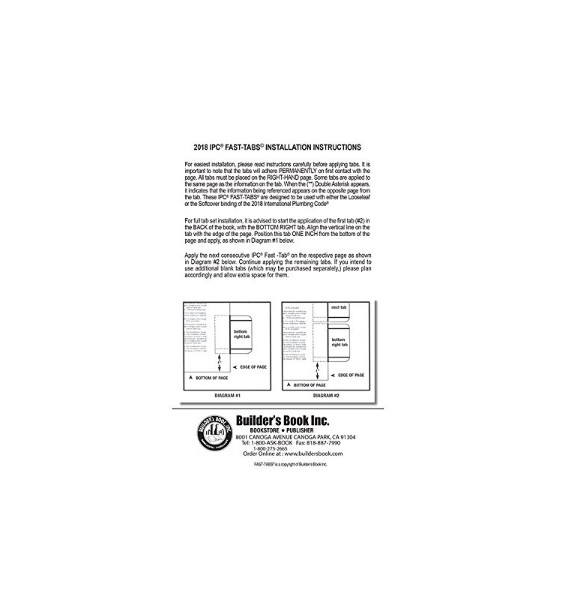 2018 International Plumbing Code (IPC) Fast Tabs NEW
