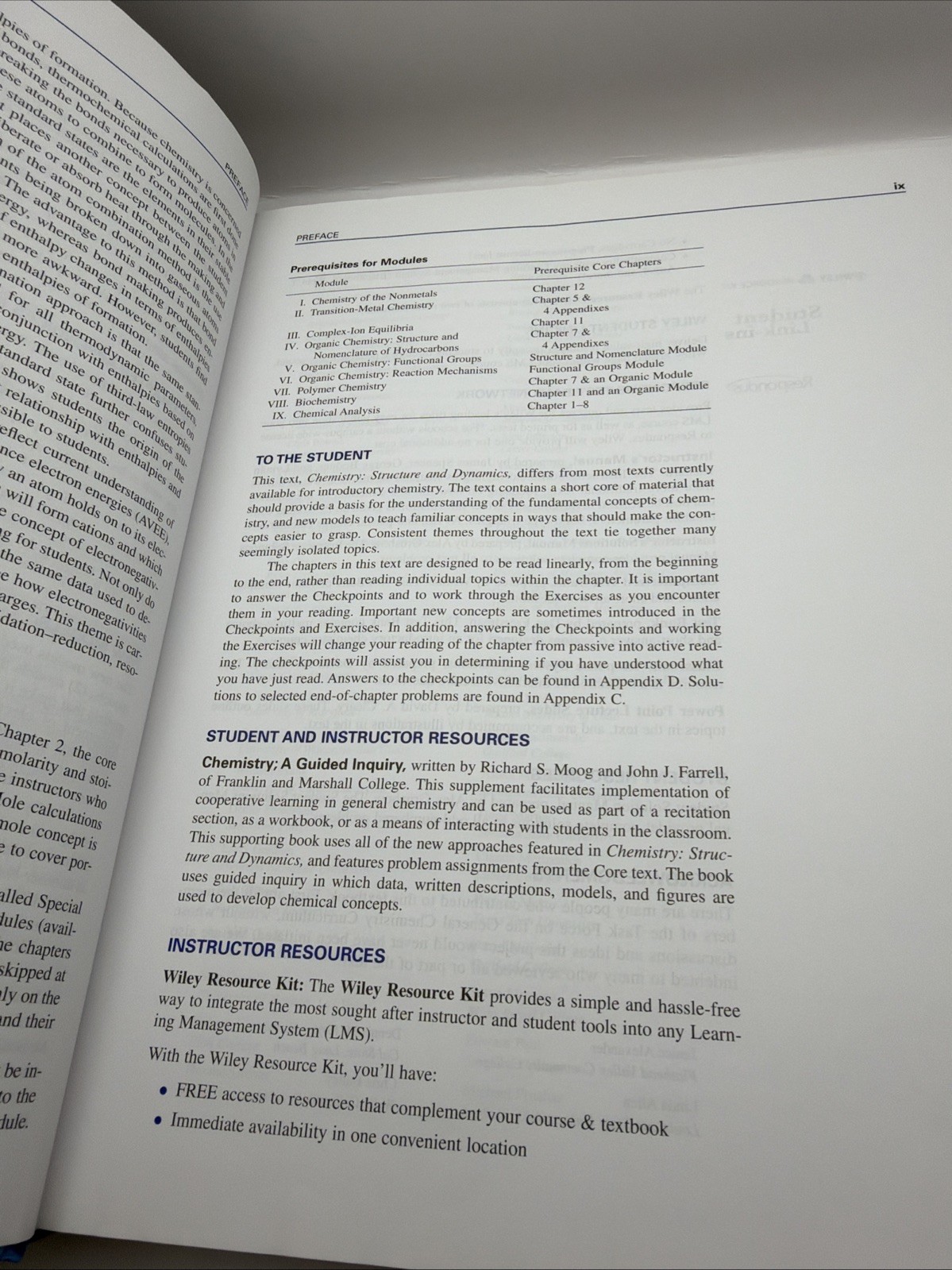 Chemistry: Structure and Dynamics 5th Edition Hardcover Spencer Bodner Rickard