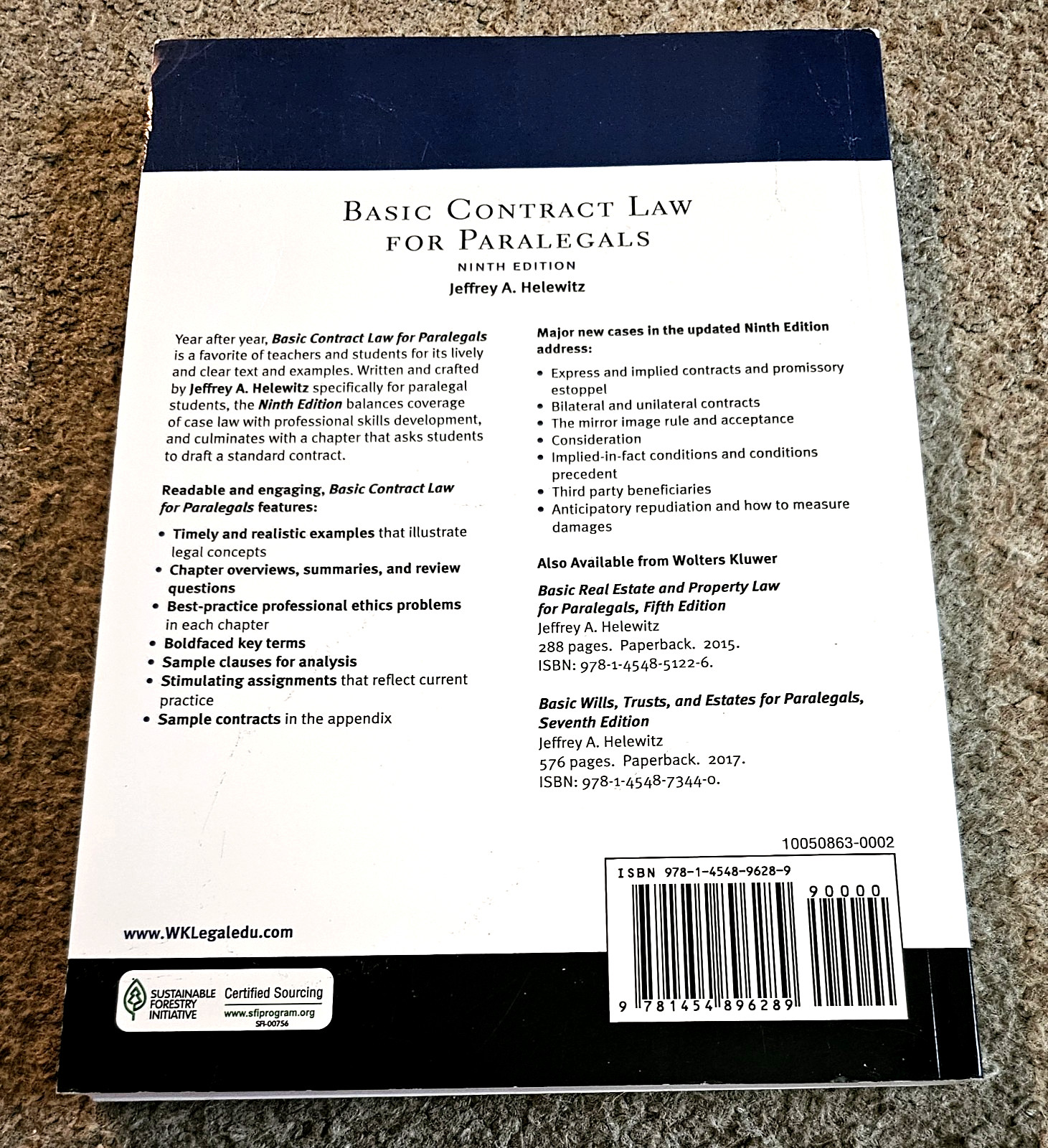 New! Basic Contract Law for Paralegals by Helewitz, Jeffrey A. Brand New Sealed