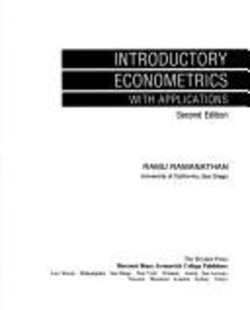 Introduction to Econometrics with Applications Hardcover Ramu Ram