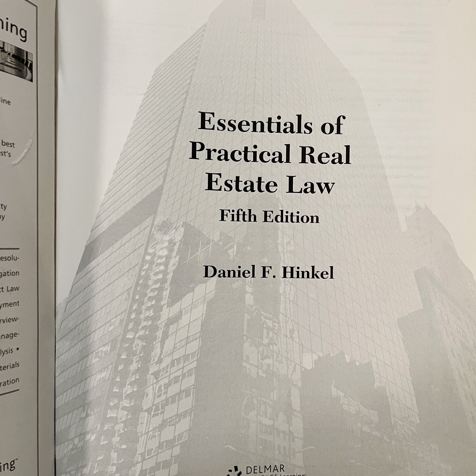 Essentials of Practical Real Estate Law Fifth Edition Paperback Daniel Hinkel