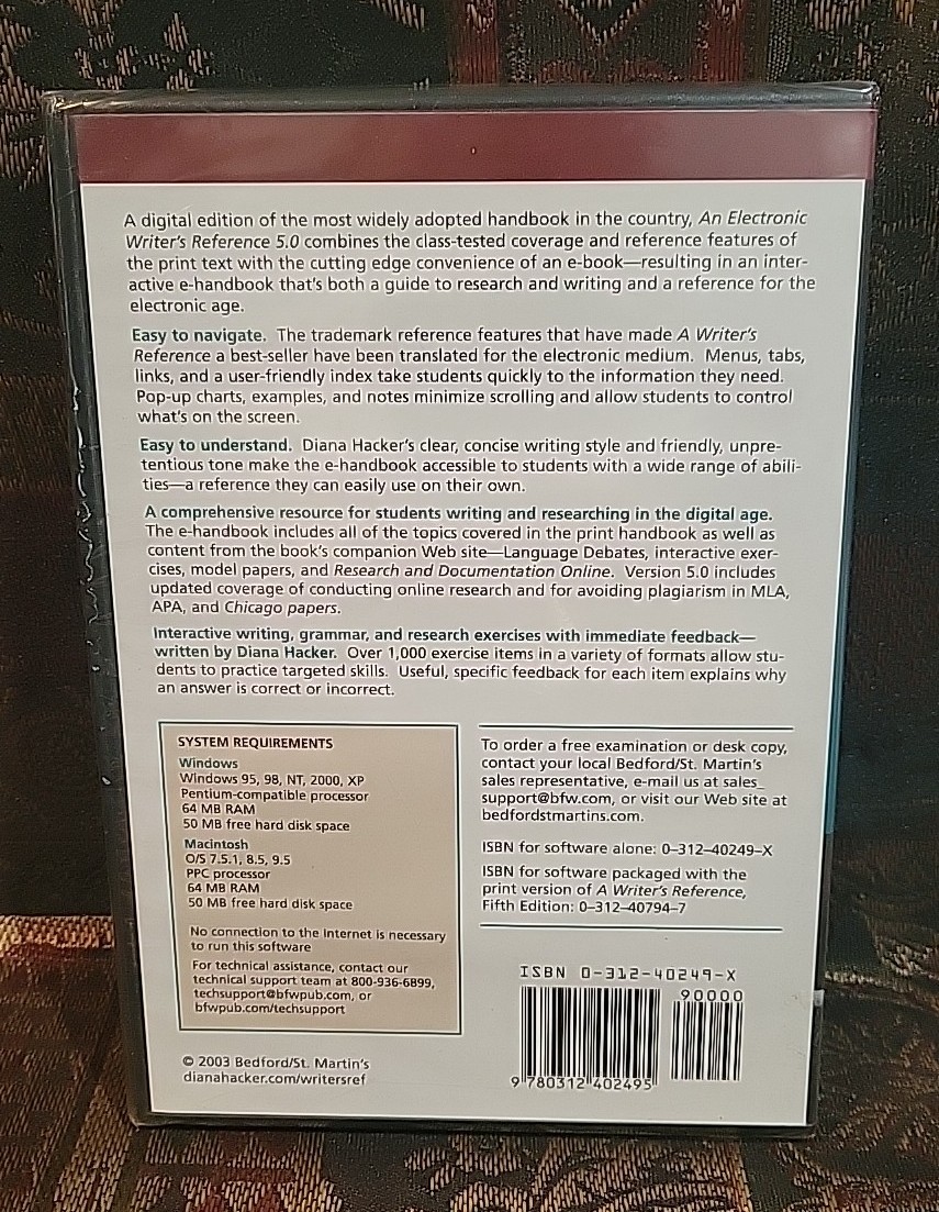 An Electronic Writers Reference by Diana T. Hacker Windows & Mac Edition 5.0