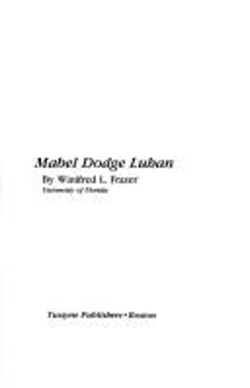 Mabel Dodge Luhan Hardcover Winifred L. Frazer