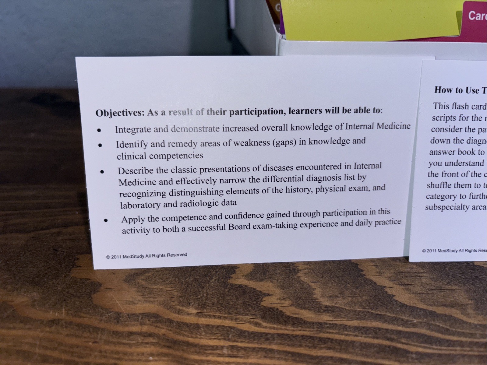 Internal Medicine Core Scripts Flash Cards (MedStudy Internal Med