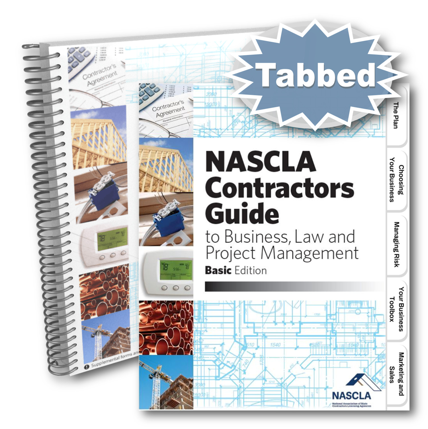 Professionally Tabbed NASCLA Basic 14th Edition Spiralbound Contractors Guide