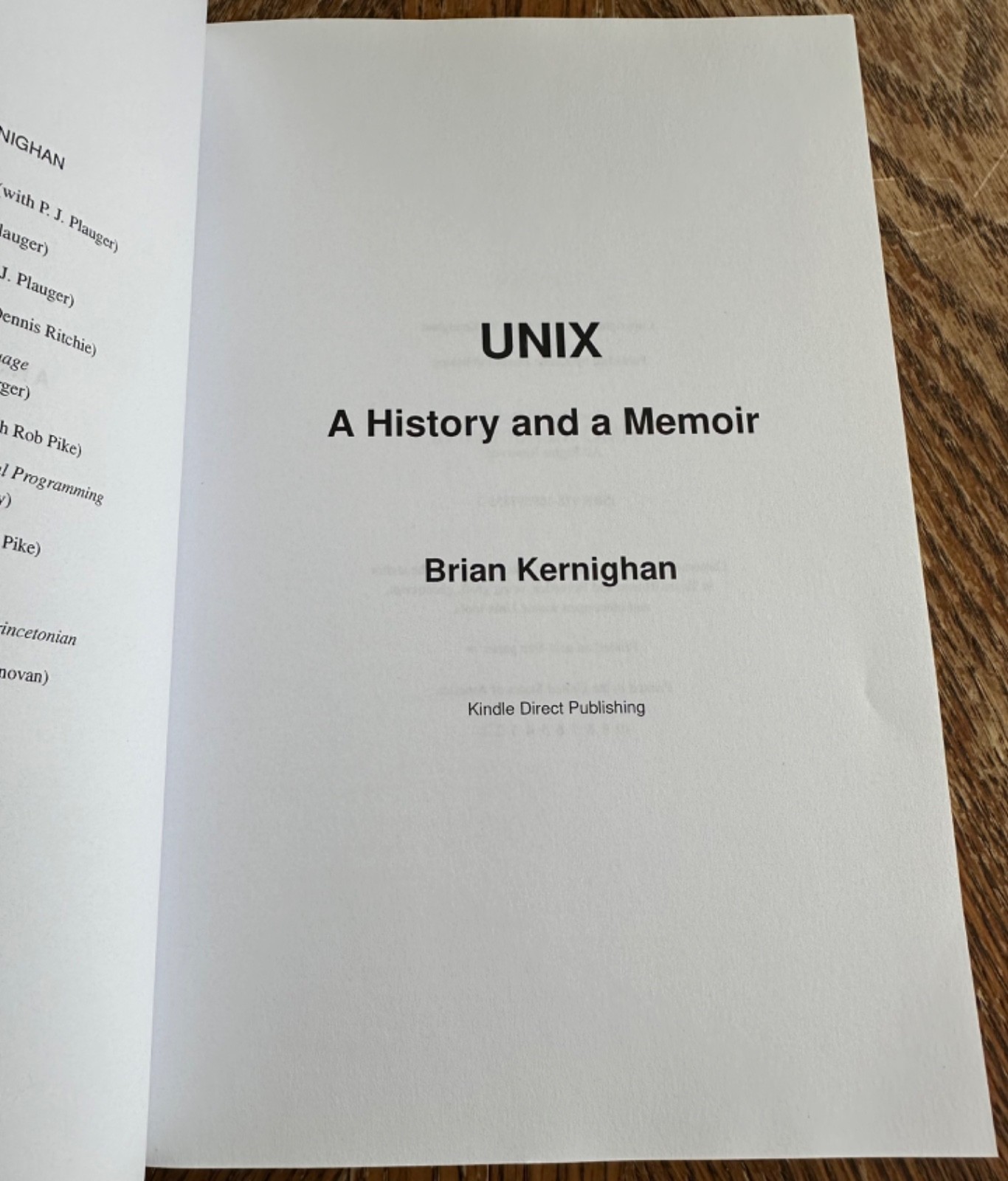 Unix History and a Memoir 2019 Brian Kernighan Computer Book Coding Programming