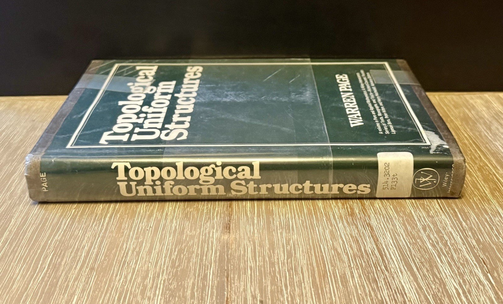 TOPOLOGICAL UNIFORM STRUCTURES by Warren Page 1978 HC / DJ / White Sands Ex-Lib