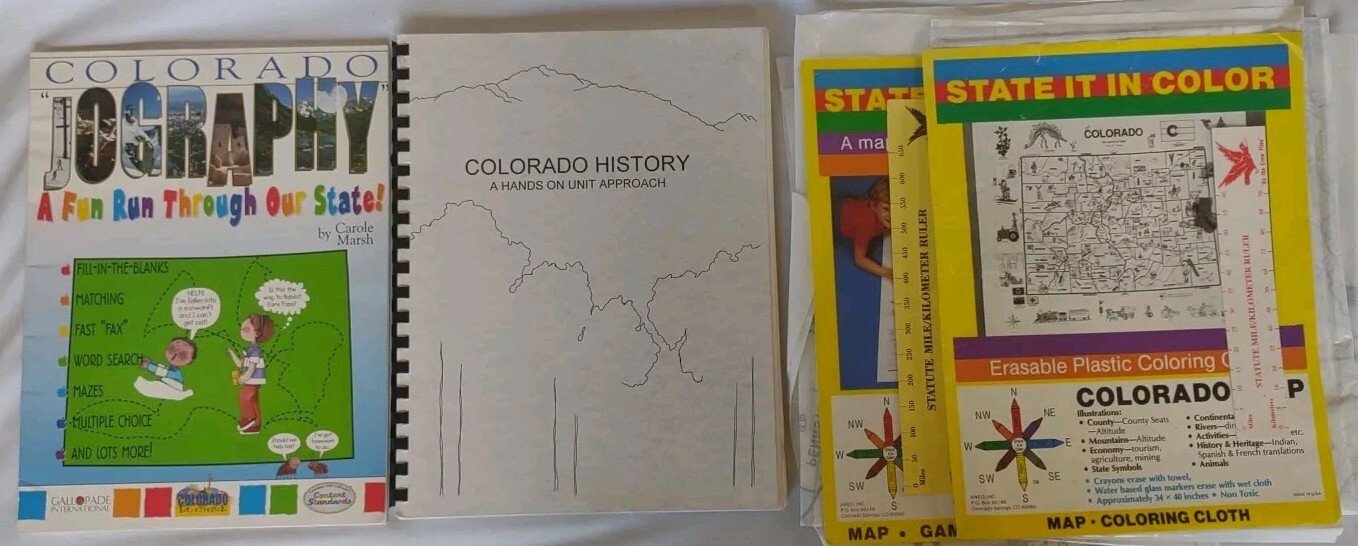 Homeschool Curriculum Pack Colorado History Social Studies Geography, Maps Games