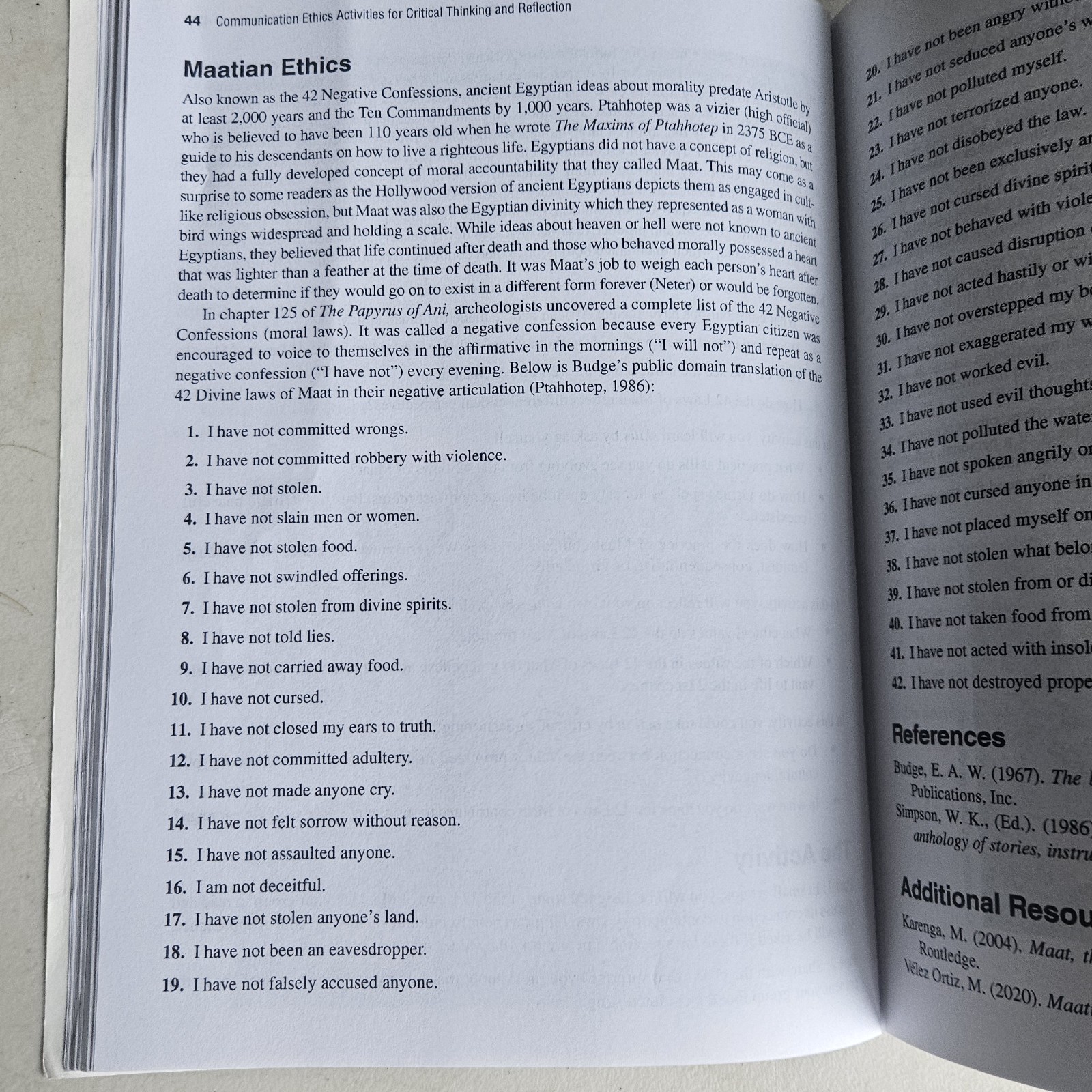 Communication Ethics : Activities for Critical Thinking and Reflection by Spoma