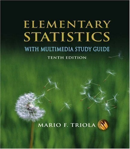 Elementary Statistics 10th Edition Book By Mario F. Triola Pre-Owned