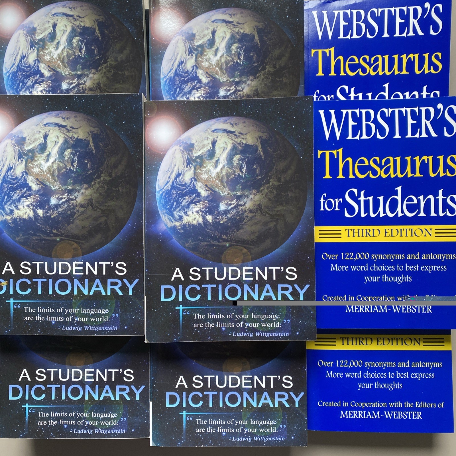 Lot of 10 A Student’s Dictionary & Lot Of 5 Webster’s Thesaurus Paperbacks