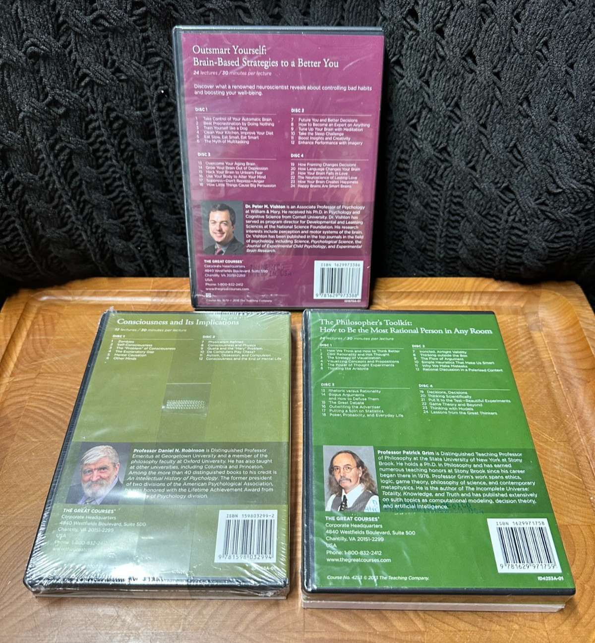 LOT OF 3 Great Courses DVD & Guidebooks Outsmart Yourself, Philosophers & More