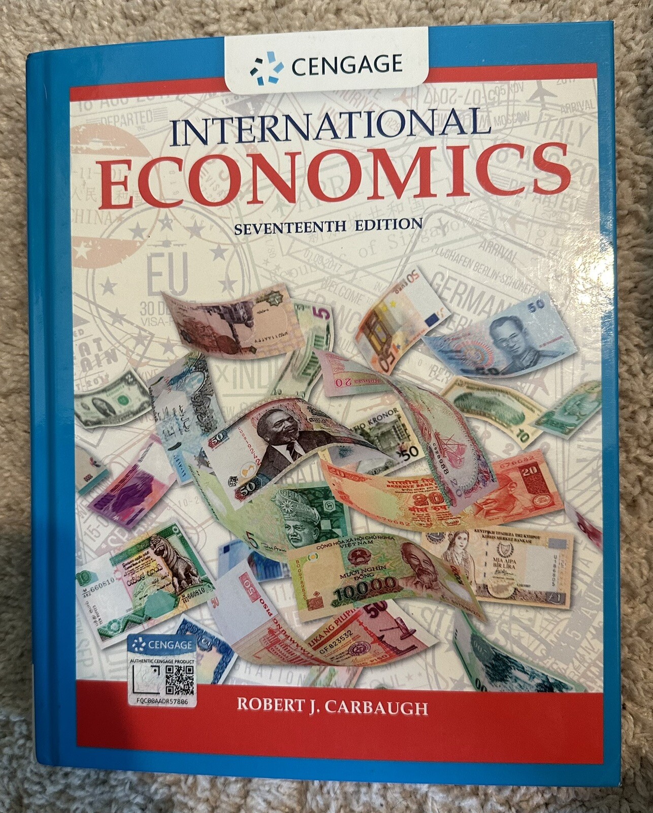 International Economics 7th Ed Hardcover by Robert Carbaugh Excellent Condition