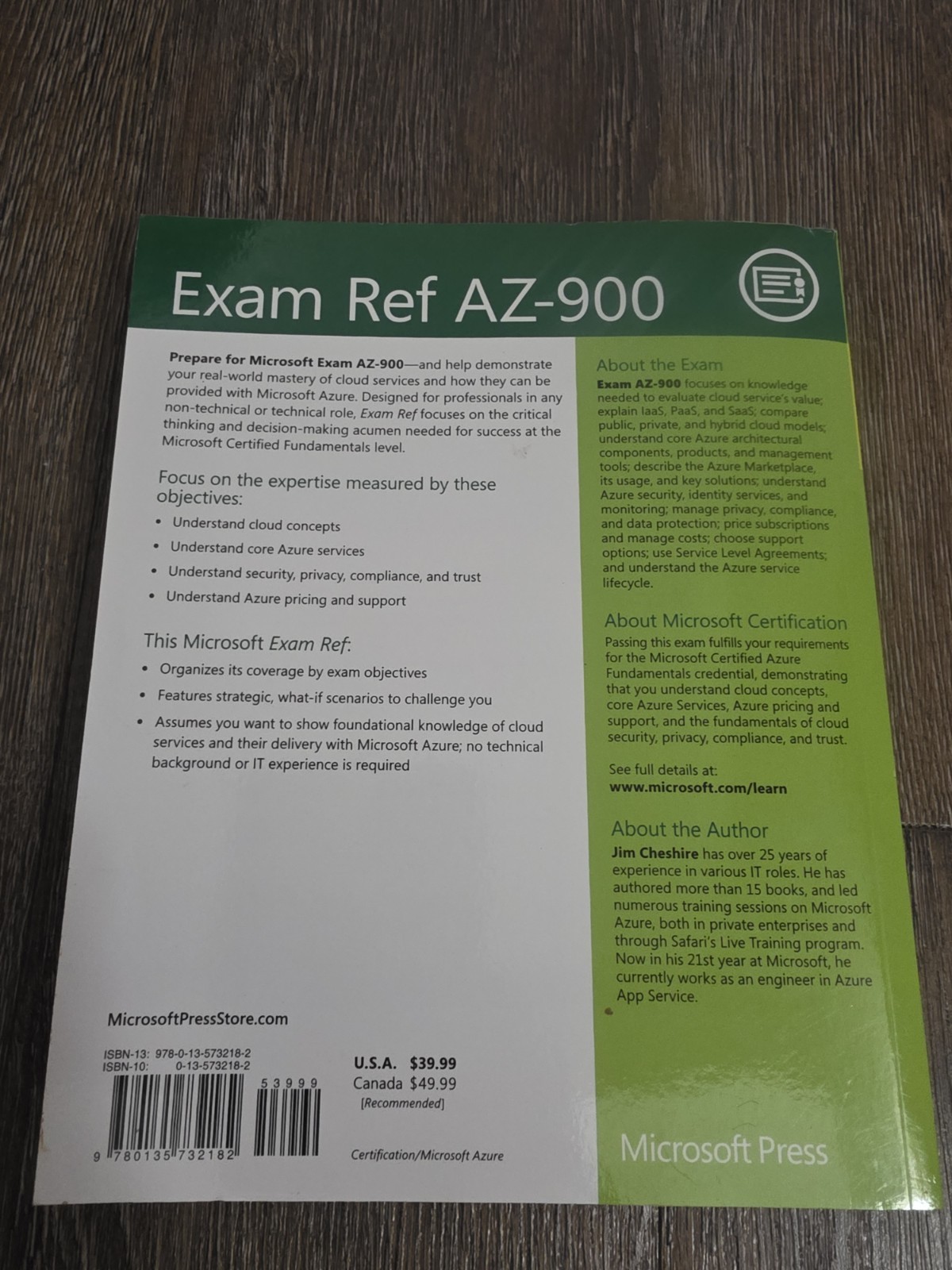 Exam Ref Ser.: Exam Ref AZ-900 Microsoft Azure Fundamentals by Jim Cheshire