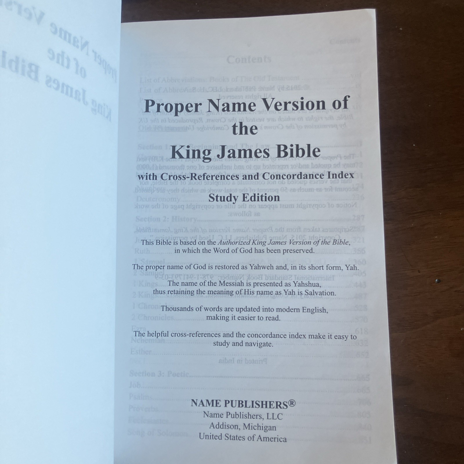 Proper Name Version of the King James Bible: With Cross-References and Concord..