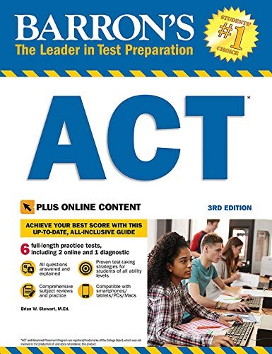 BARRON’S ACT, 3RD EDITION: WITH BONUS ONLINE TESTS By Stewart Brian W. M.ed.