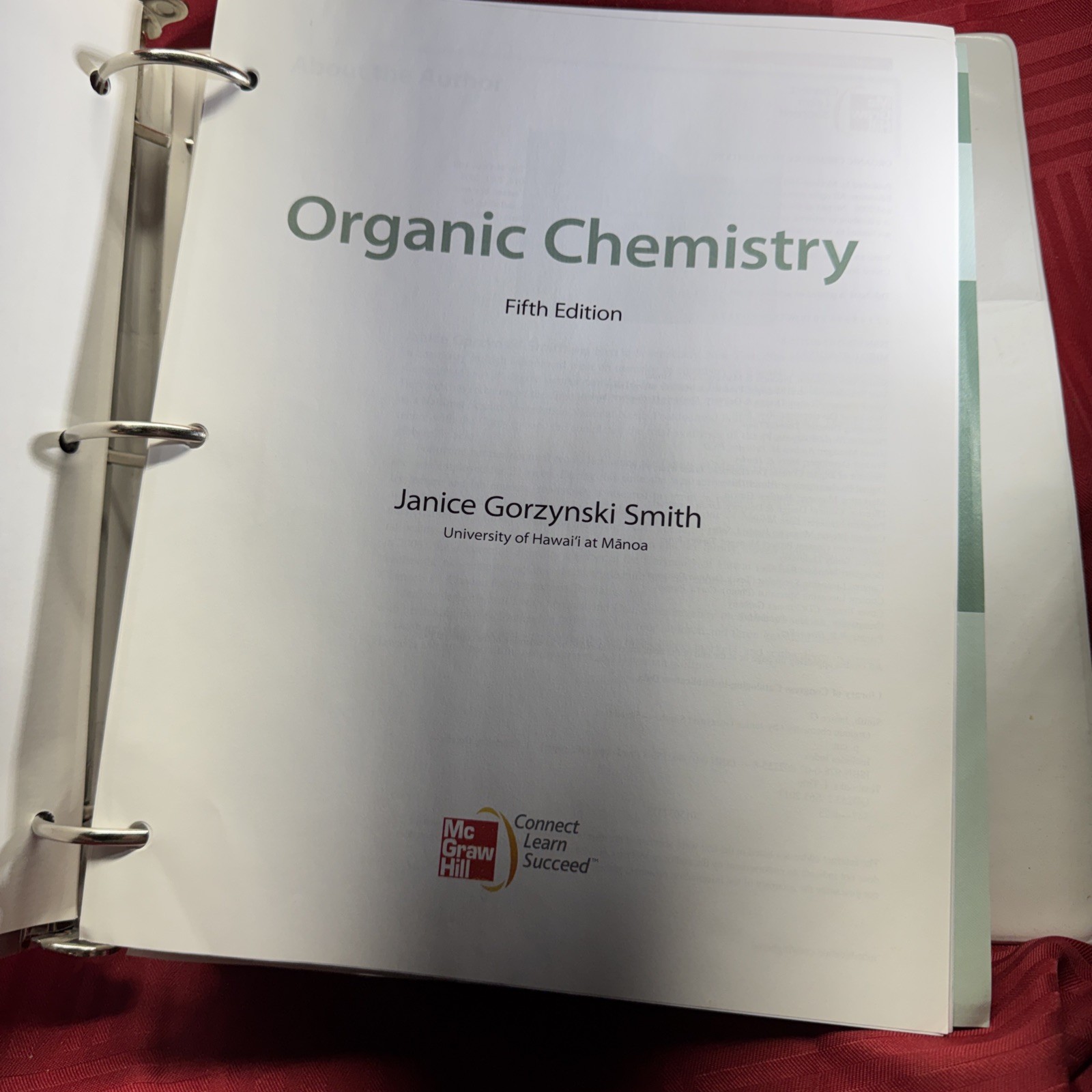 Loose Leaf for Organic Chemistry by Janice Gorzynski Smith (2016, Ringbound)