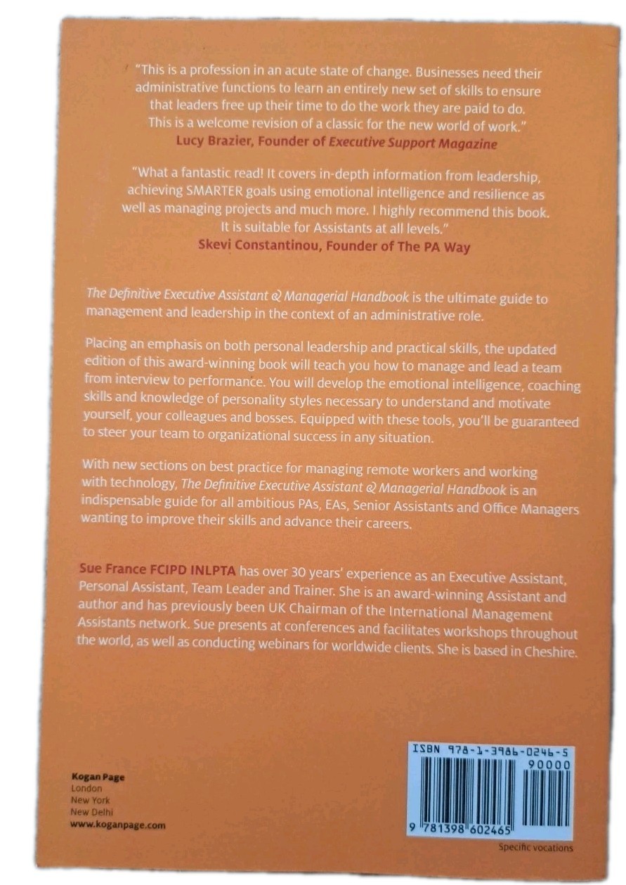 Definitive Executive Assistant & Managerial Handbook-Sue France-Like New