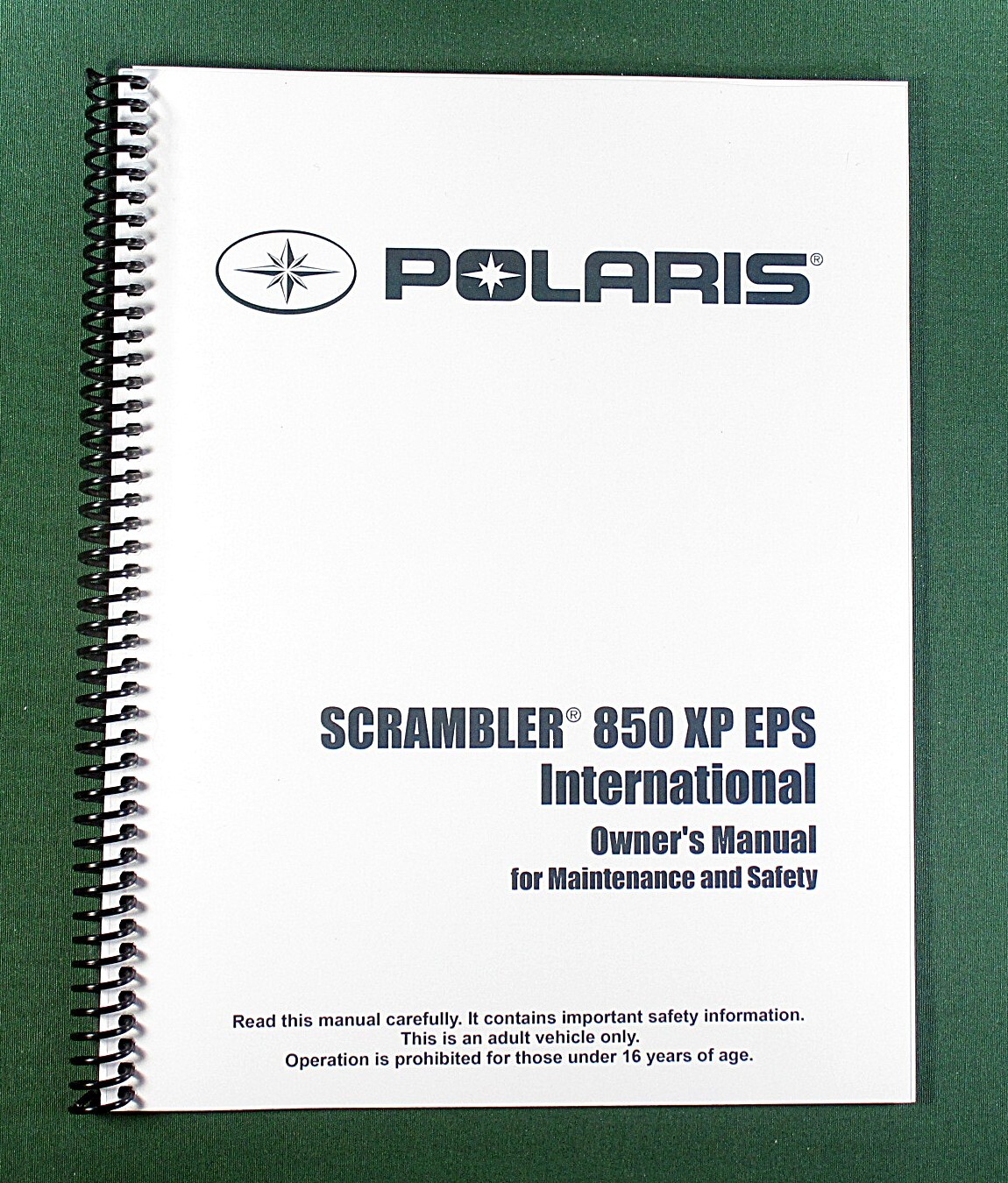 2014 Polaris Scrambler 850 XP EPS ATV Owner’s Manual: 130 Pages & Clear Covers!