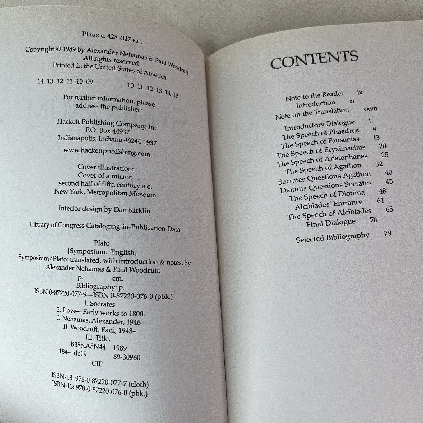 Hackett Classics Ser.: Symposium by Plato (1989, Trade Paperback)