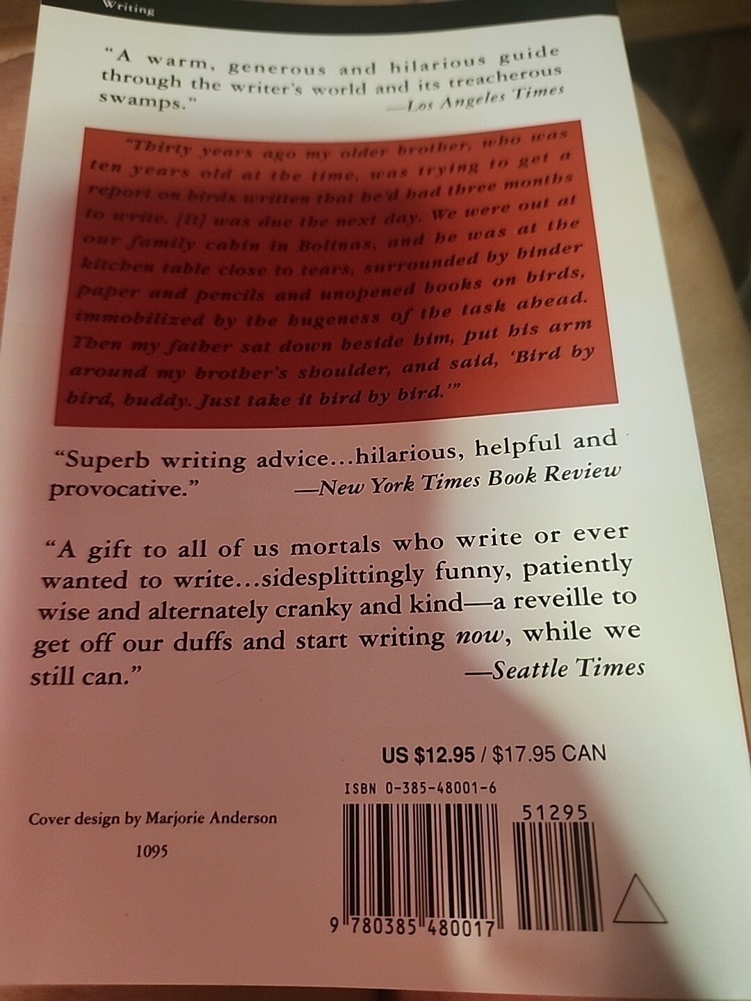 Bird by Bird : Some Instructions on Writing and Life by Anne Lamott (1995, Trade
