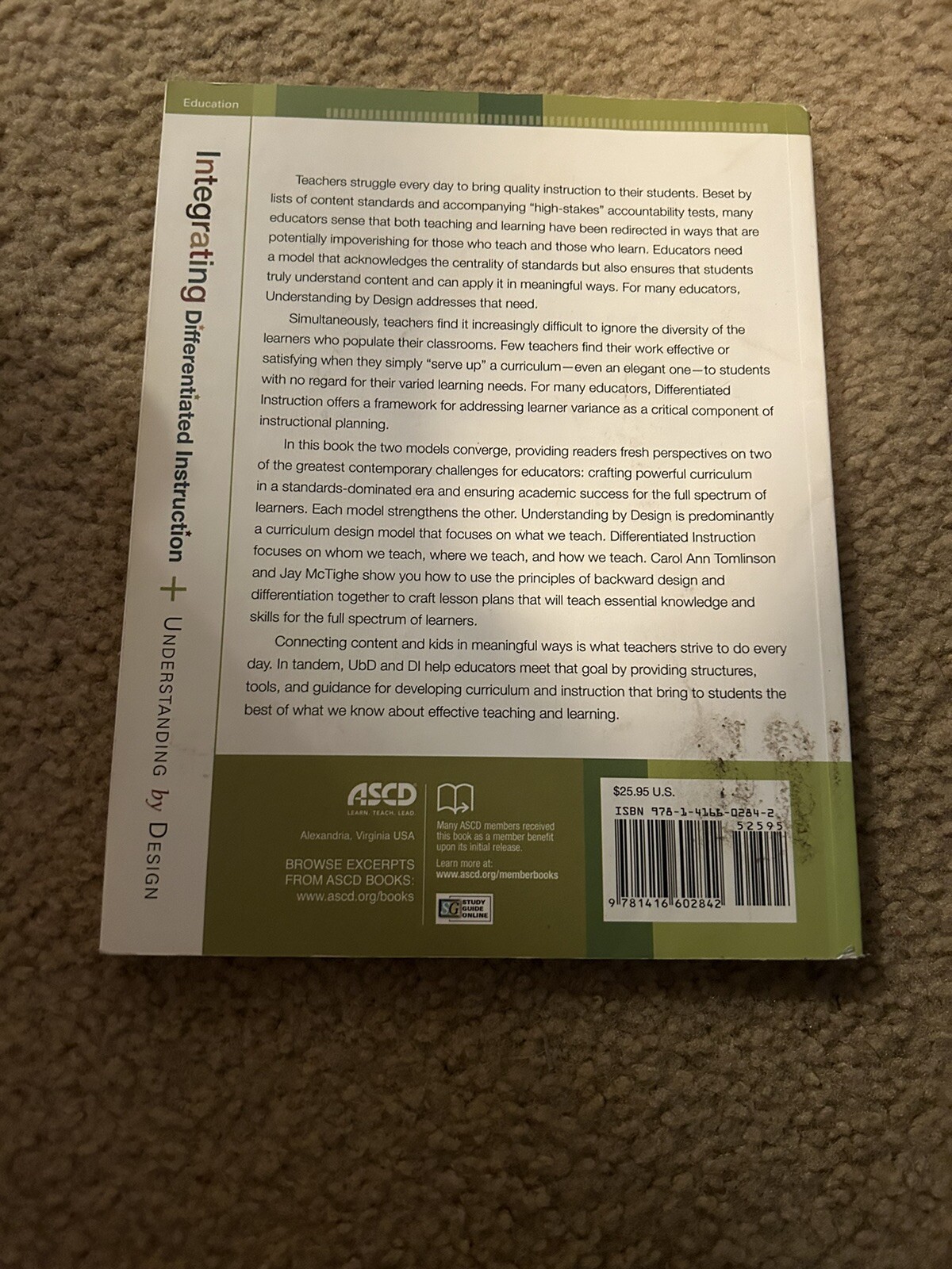 Integrating Differentiation Understanding By Design By Carol Ann Tomlinson Jay