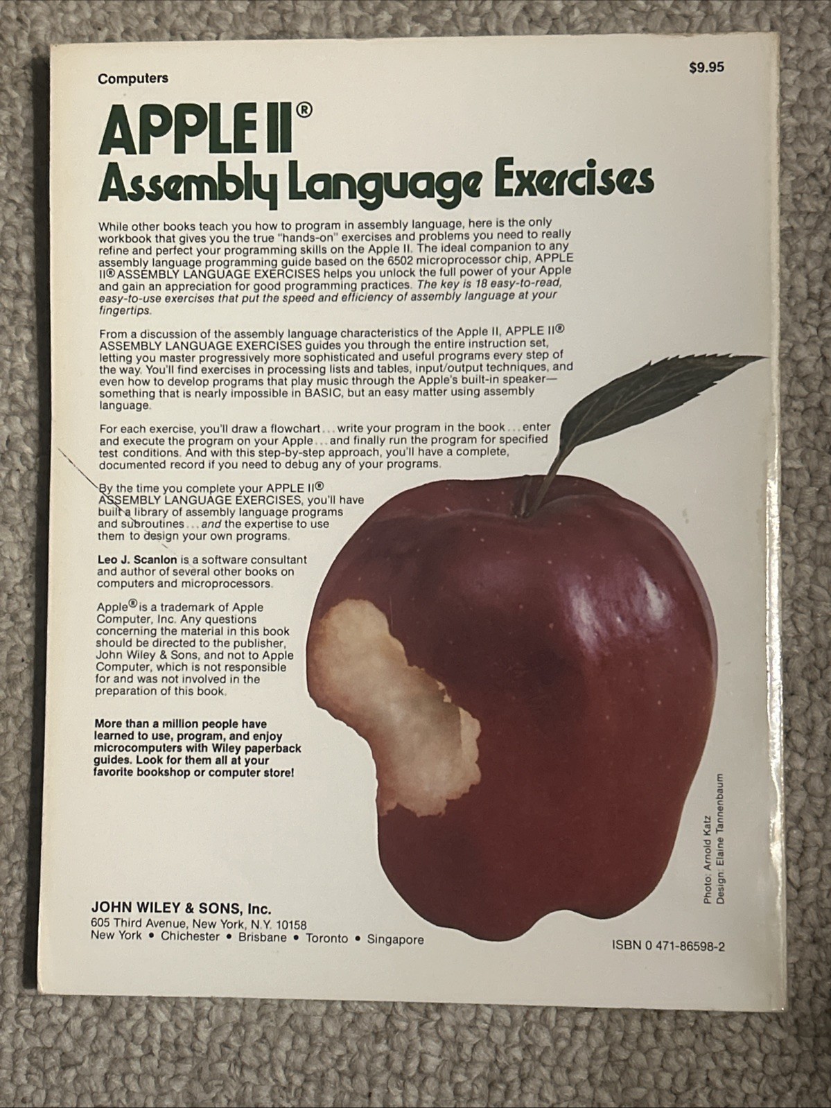 Apple II Assembly Language Exercises Manual 1982 Computer Leo Scanlon Book