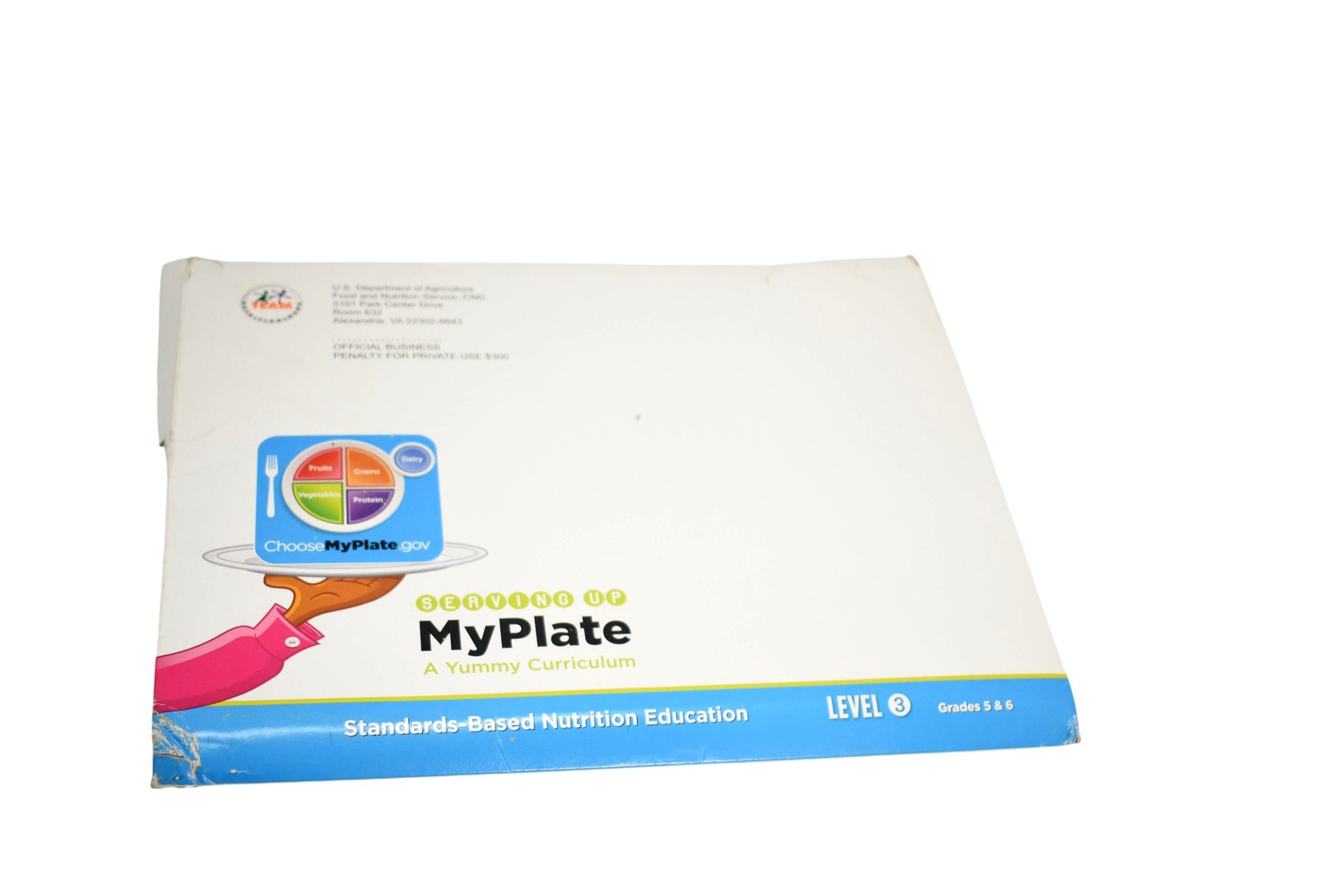 Serving Up MyPlate Level 3 Grades 5 & 6 USDA Nutrition Workbook White Blue