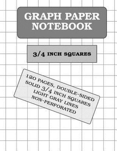 Graph Paper Notebook: 34 inch squares (120 pages) – Paperback – GOOD