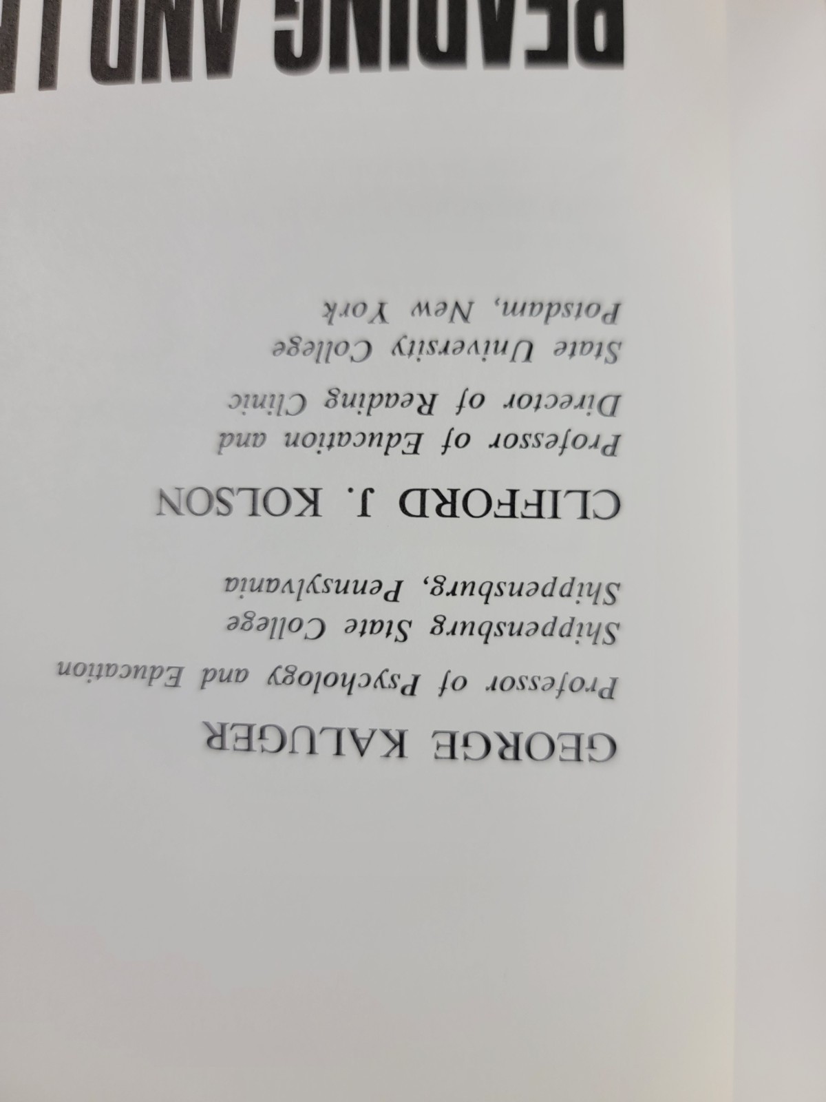 Reading And Learning Disabilities By George Kaluger 1969, EXCELLENT!