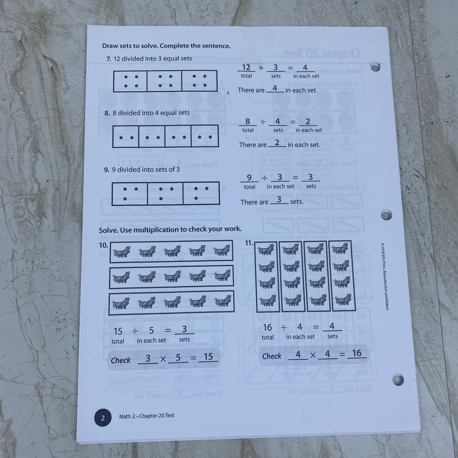 BJU Math 2 fourth ed Tests Answer Key 512822
