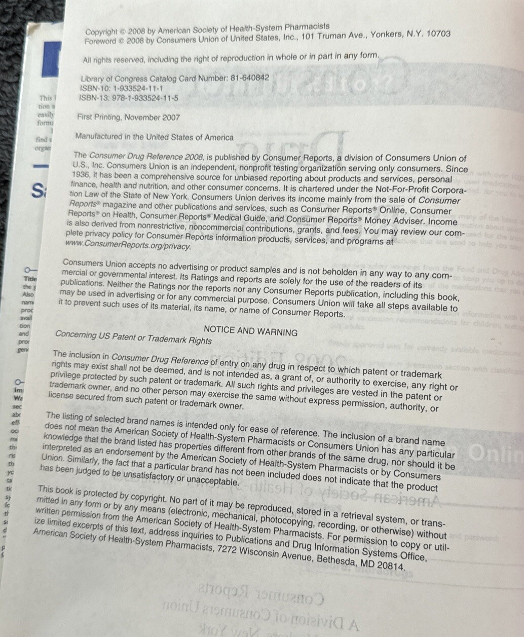 Consumer Drug Reference 2008 Consumer Drug Reference – Hardcover