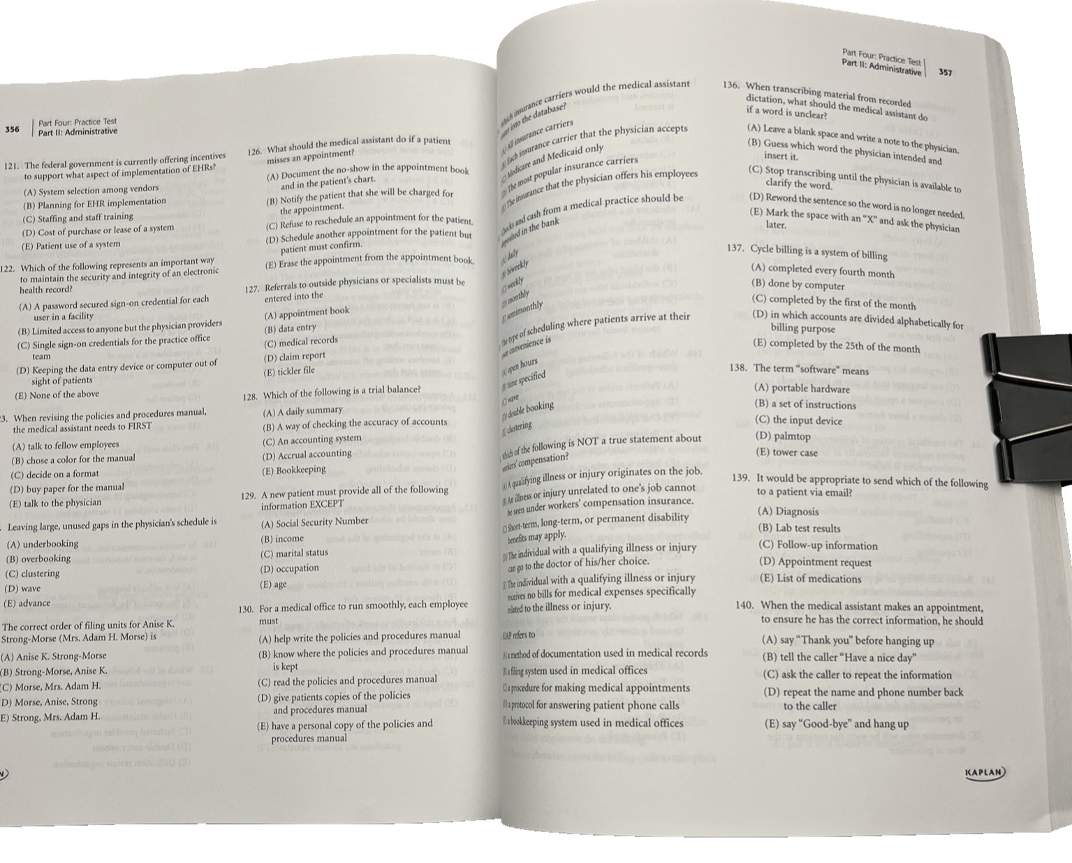 Kaplan Medical Assistant Exam Prep Practice Test / Proven Strategies 6 Edition