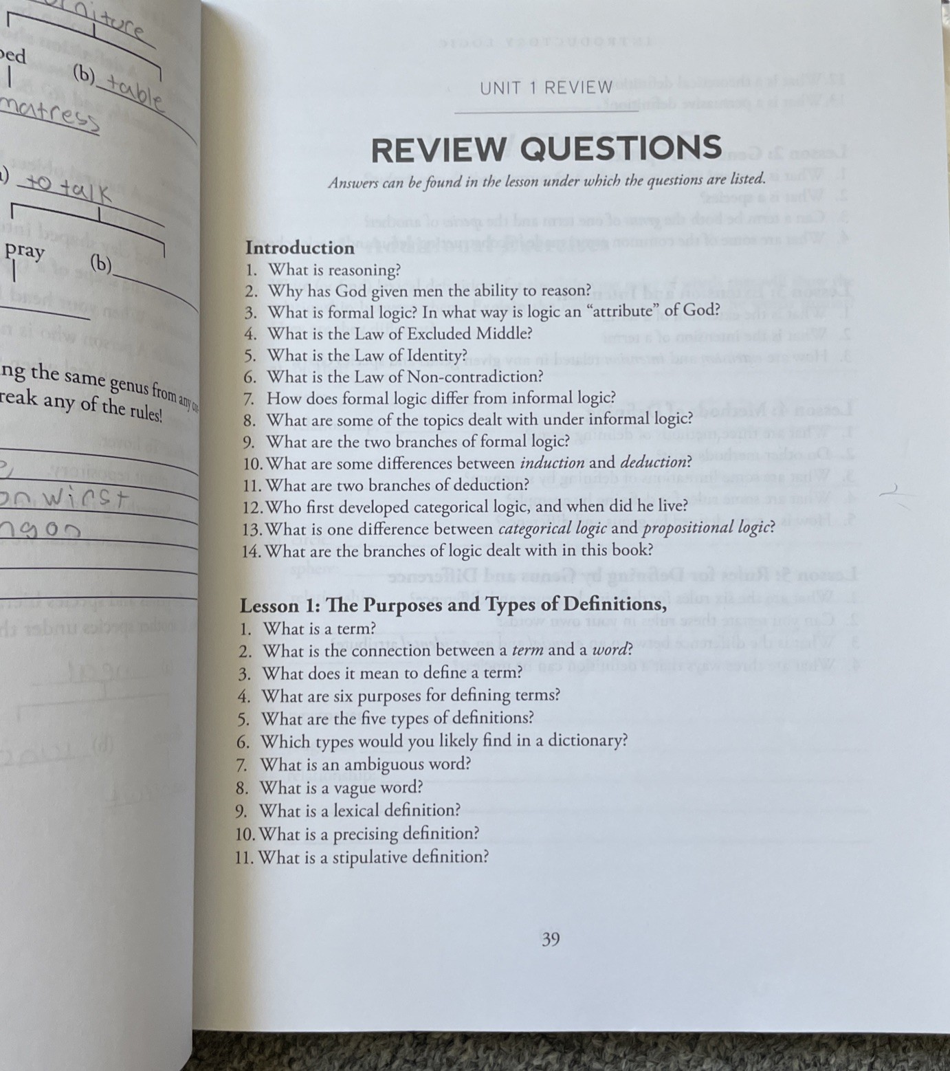 Introductory Logic bundle: Teacher Edition, Student handbook, Test & Quiz, DVDs