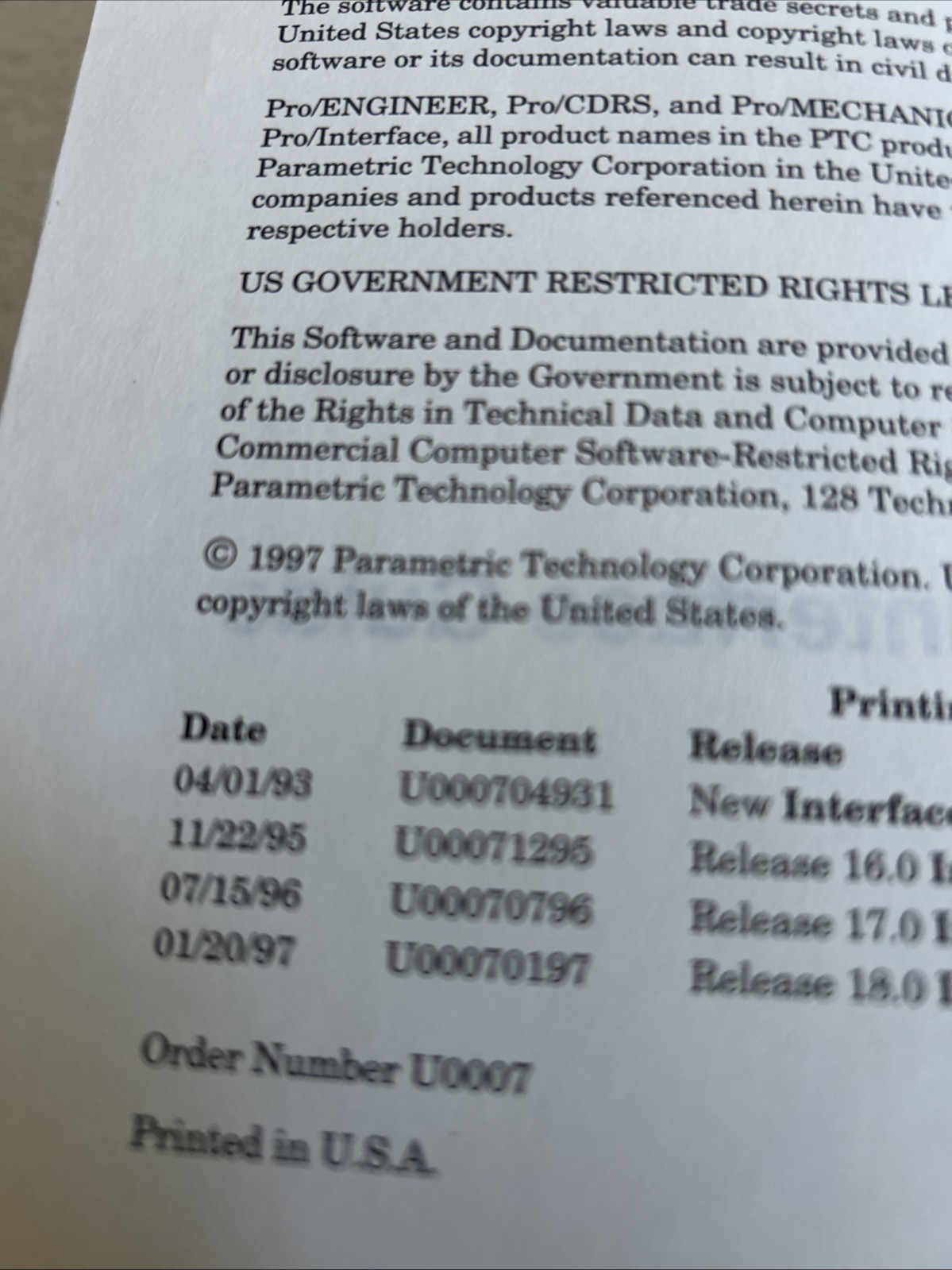 Parametric Technology Corp Pro Engineer Interface Guide -1997 – Reléase 18.0