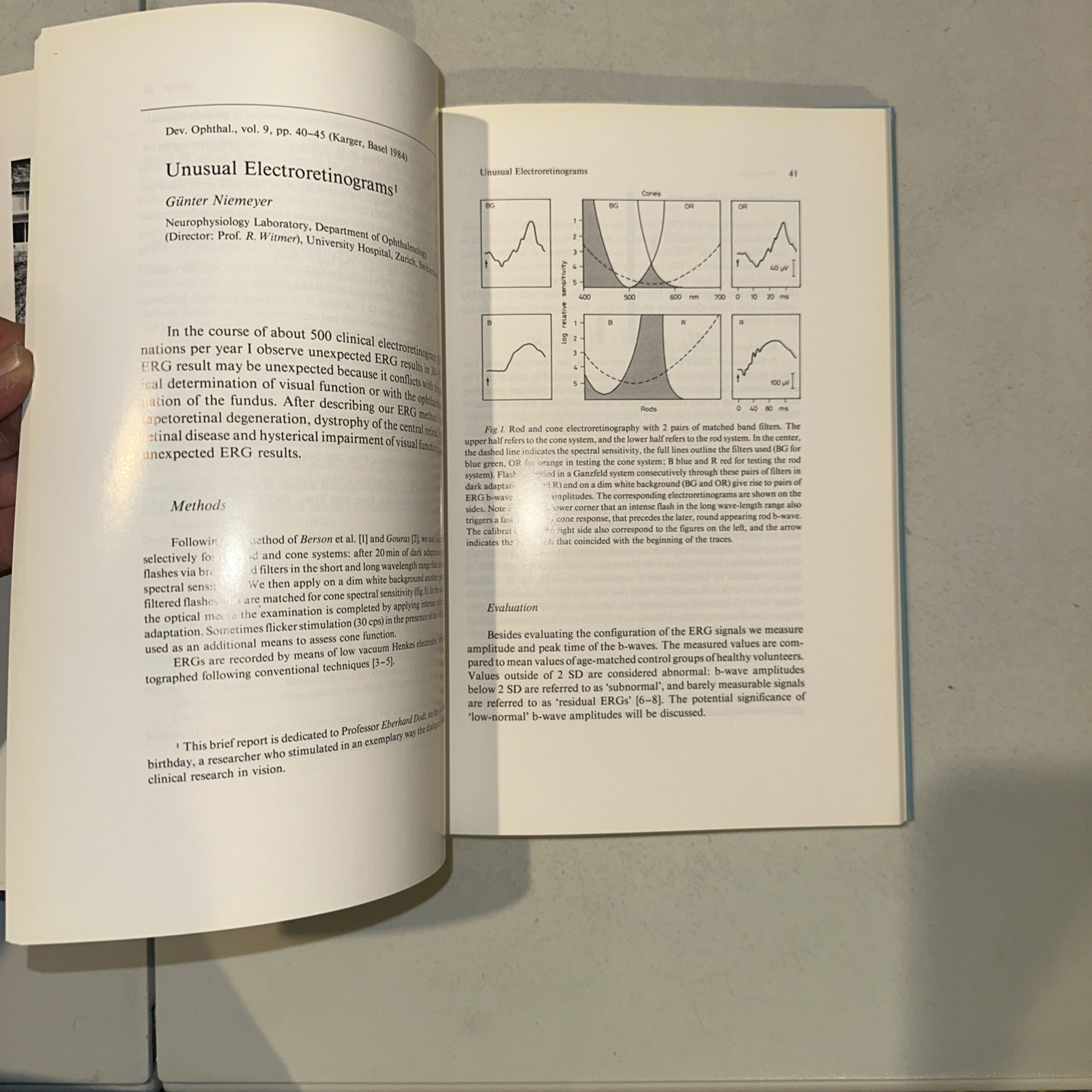 Developments in Ophthalmology Special Tests of Visual Function byZrenner (1984)