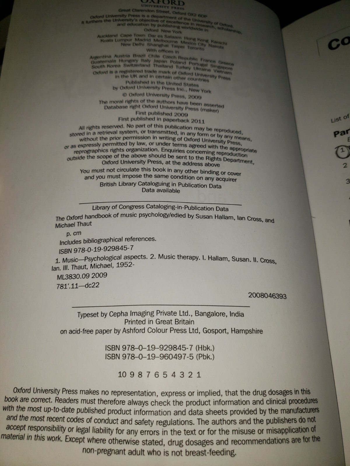 Oxford Handbooks Ser.: Oxford Handbook of Music Psychology by Ian Cross, Susan …