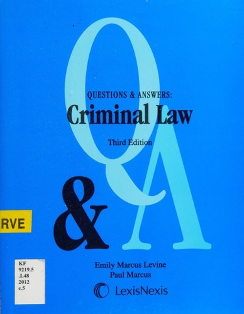 Questions and Answers : Criminal Law Paperback Emily, Marcus, Pau