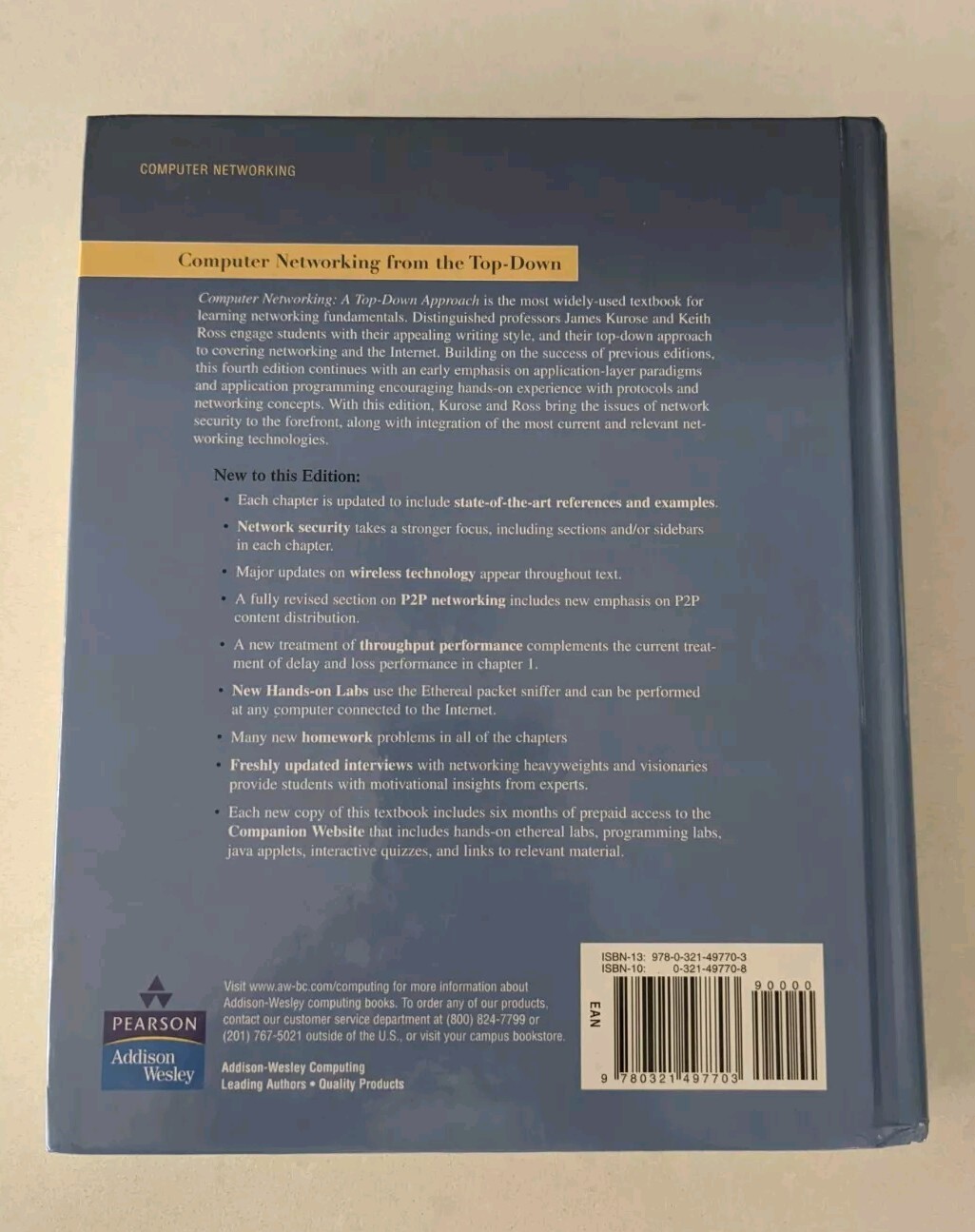 Computer Networking A Top-Down Approach 4th Edition Hardcover James F – Like New